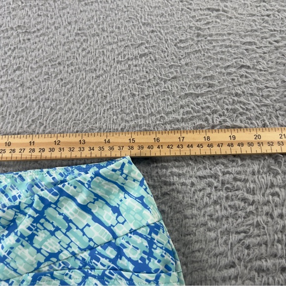 IBKUL Pants Womens 10 Blue Green Printed Activewear Cropped Pull On Preppy - Picture 4 of 10